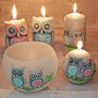 Owl Figure, Owls Couple Ball, Pillar, Tea Light Candles, thumbnail 3 of 10