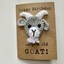 Old Goat Funny Crochet Birthday Card Handmade, thumbnail 3 of 6
