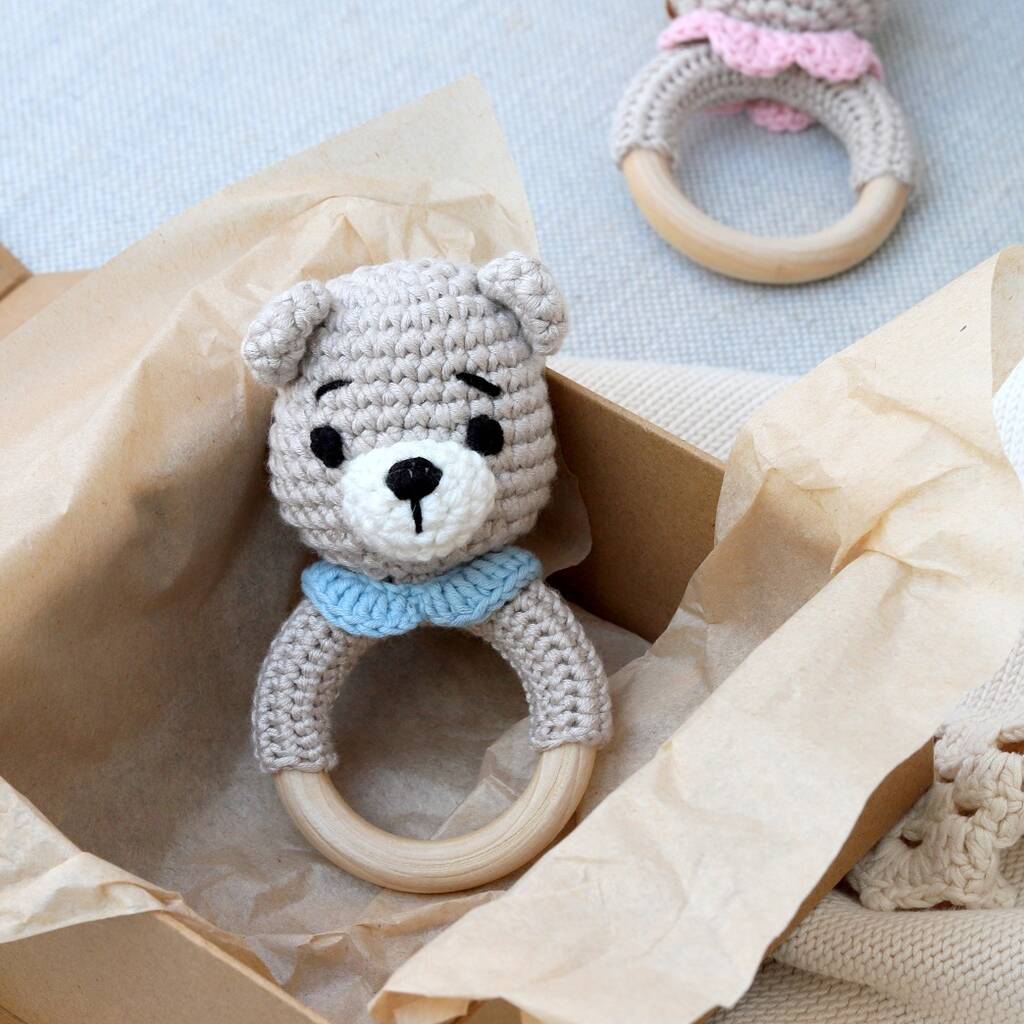 Personalised Baby Keepsake Box With Teddy Rattle By Attic ...