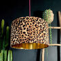 Luxe Leopard Velvet Lampshade With Gold Lining, thumbnail 1 of 5
