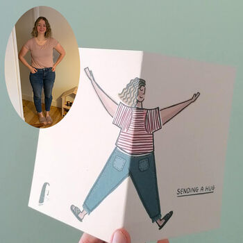 Personalised 'Sending A Hug' Greetings Card, 2 of 12