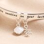 Beach Lover Meaningful Word Bangle In Silver, thumbnail 3 of 5