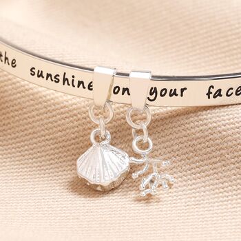 Beach Lover Meaningful Word Bangle In Silver, 3 of 5