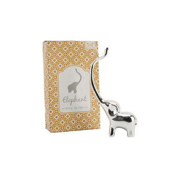 Elephant In Silver Finish Ring Holder In Gift Box, 2 of 2