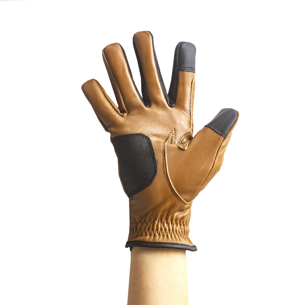 personalised leather horse riding gloves by we print balls