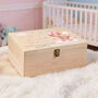 Personalised Baby Boy Or Girl Teddy Bear Large Wooden Keepsake Box, thumbnail 2 of 4