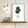 Fiddle Leaf Fig Gold House Plant Wall Art Print, thumbnail 1 of 4