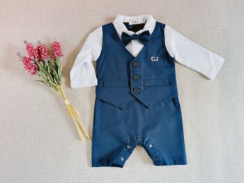 Baby Boy Wedding Christening All In One Outfit, 6 of 9