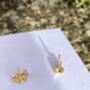 Tiny Daffodil Stud Earrings In Solid Gold, thumbnail 3 of 5