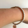 Sterling Silver Daffodil Beaded Bracelet With Engraved Tag, thumbnail 4 of 8