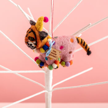 Personalised Felt Party Animal Hanging Decoration, 2 of 6