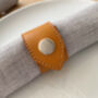 Tan Personalised Leather Napkin Rings, thumbnail 4 of 8