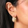 Asymmetrical Layered Bar Hoop Earrings In Gold, thumbnail 2 of 4