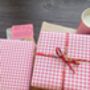Pink Gingham Paper Fibre Wrapping/Patterned Paper Sheet, thumbnail 5 of 12