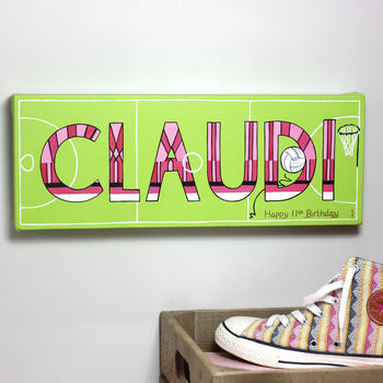 Personalised Netball Name Canvas, 3 of 8