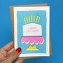 Birthday Cake Risograph Card, thumbnail 2 of 3