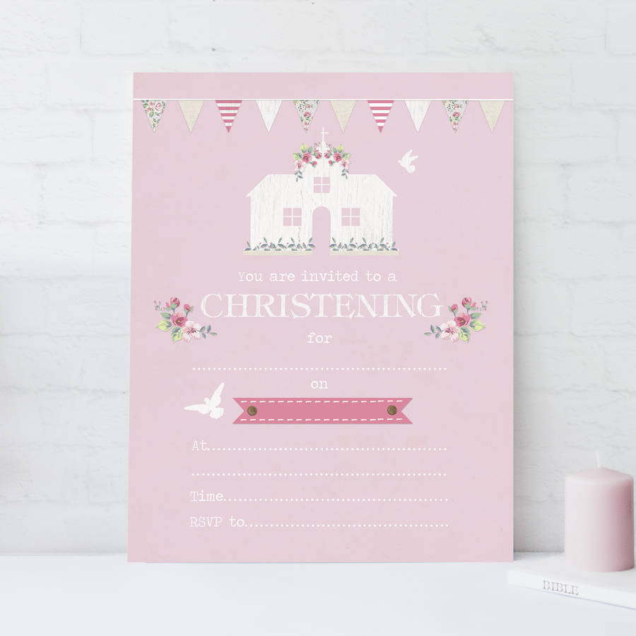 25 Pack Of Christening Invitations, 1 of 2
