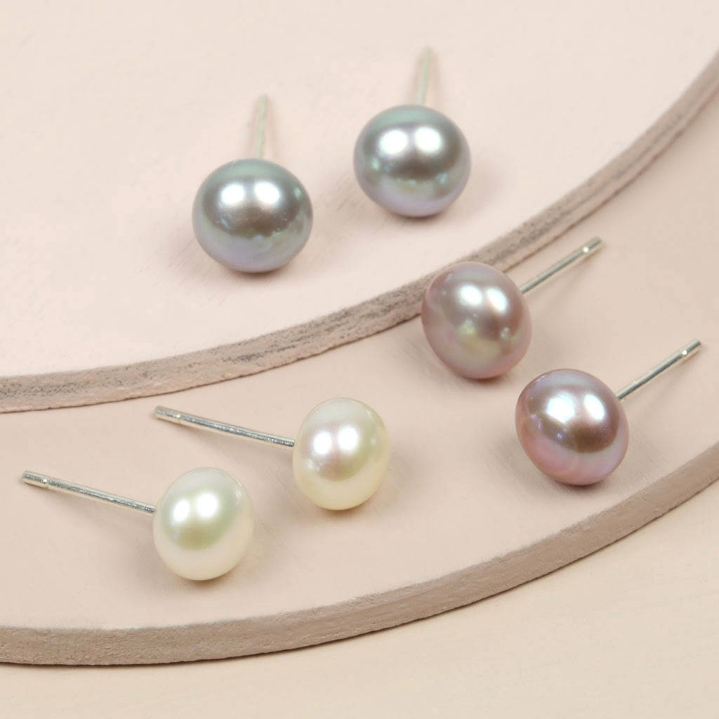 sterling silver freshwater pearl earrings by lisa angel ...