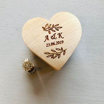 Heart Shape Personalised Ring Box, 3 of 4