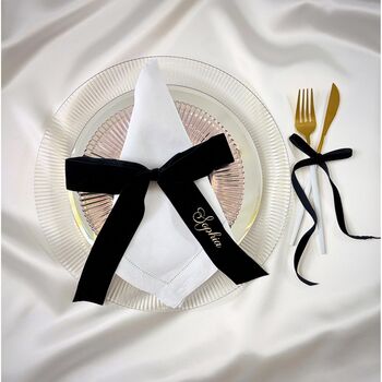 Embroidered Velvet Ribbon Place Setting, 2 of 8
