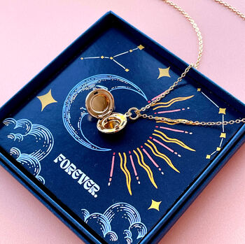 Petite Moon And Star Locket Necklace, 4 of 10