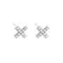 Pave Cross Stud Earrings, Sterling Silver Or Gold Plated, thumbnail 4 of 6