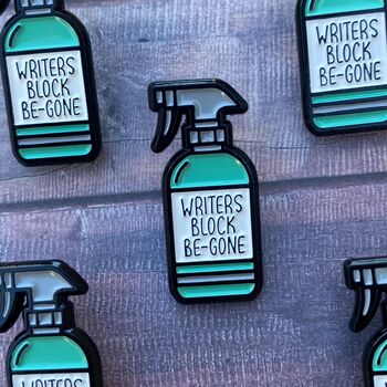 Writers Block Be Gone Spray Enamel Pin, 5 of 6