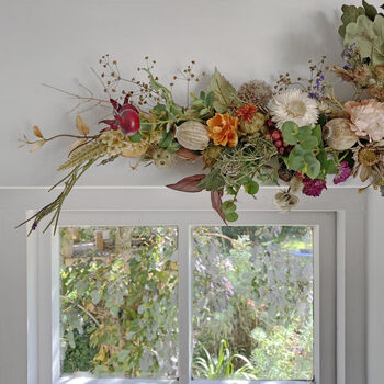 Vintage Style Faux And Dried Flower Window Garland, 3 of 5