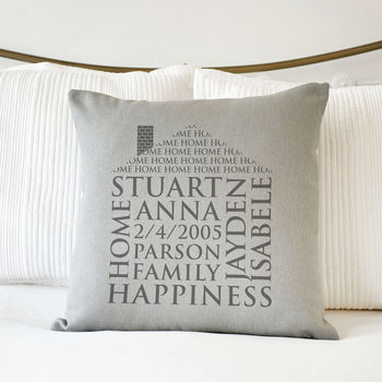Personalised Home Word Art Cushion, 4 of 5