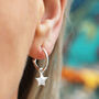 Solid Silver Star Hoop Earrings, thumbnail 1 of 4