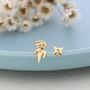 Tiny Mismatched Ninja And Ninja Shuriken Star Stud Earrings In Sterling Silver, thumbnail 7 of 12