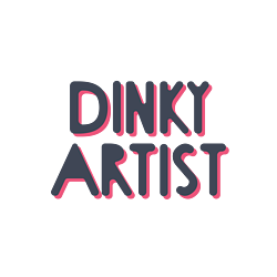 Dinky Artist logo, creating amazing gifts from children's drawings