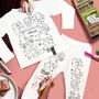 Capybara Dreamland Colour In Pyjamas With Fabric Pens, thumbnail 2 of 7
