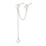 Sparkle Drop Chain Sterling Silver Stud Earring, thumbnail 1 of 2
