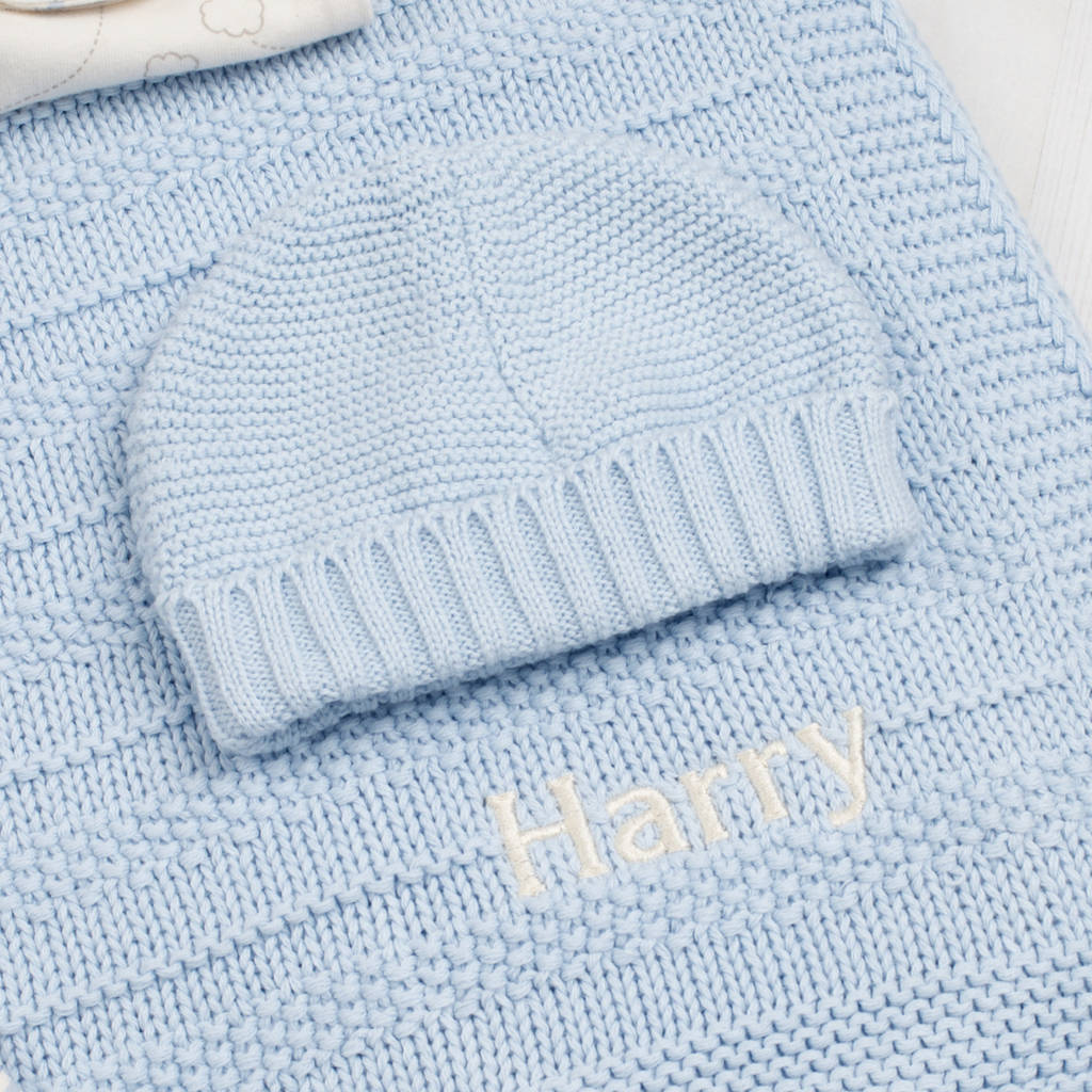 Baby Boys Bubble Blanket And Hat Gift Set By Toffee Moon