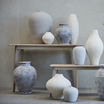 Catia Large Handmade Grey Stoneware Terracotta Pot Vase, 3 of 4
