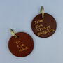 Personalised Gold Message Leather Keyring, thumbnail 2 of 3