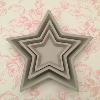 Set Of Three Vintage Painted Star Trays, 2 of 3