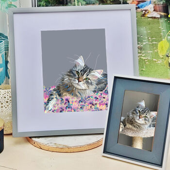 Custom Cat Portrait Personalised Pet Illustration, 3 of 12