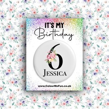 Personalised Floral Birthday Badge, 2 of 4
