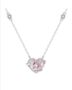 Silver Iconic Pink Heart Necklace, thumbnail 1 of 2