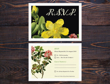 Personalised Botanical Floral Theme Wedding Invitations, 4 of 6