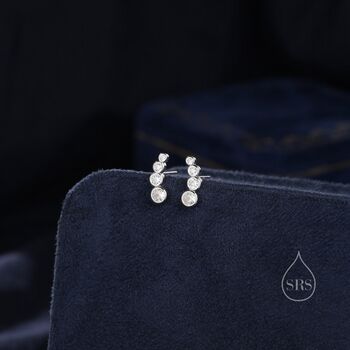 Clear Cz Bubble Gradient Cluster Stud Earrings, 7 of 12