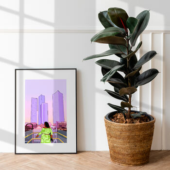 Manchester Deansgate Sunset Illustrated Print, 2 of 3