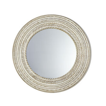 Deep Framed Circular Carved Mirror, 2 of 2