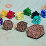 D20 Dice Cufflinks And Pin Badge For Game Playing Geeks, thumbnail 2 of 4