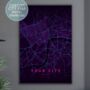 Custom Digital Map Neon Multiple Sizes Cyberpunk, thumbnail 5 of 12