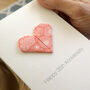 Personalised 35th Coral Anniversary Origami Heart Card, thumbnail 3 of 7