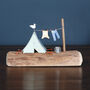 Camping Tent On Driftwood Decoration, thumbnail 1 of 5