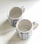 Big Huggable Mug With Blue And White Abstract Floral Hand Painted Design, thumbnail 12 of 12